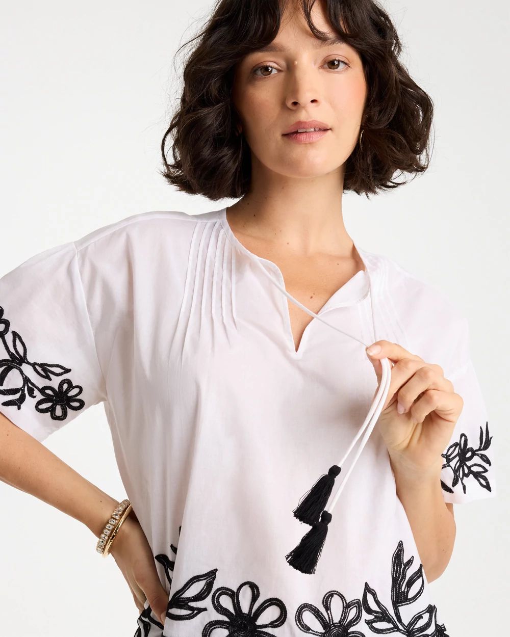 Cotton Voile Applique Blouse | Chico's